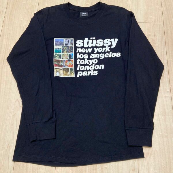 STUSSY Italic Collage ロンT サイズS ブラック