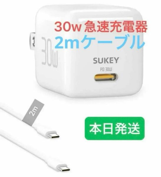 タイプc 充電器 iPhone 15 充電器 USB Type-C PD 急速充電器　iPad 急速充電ケーブルAC電源アダプター