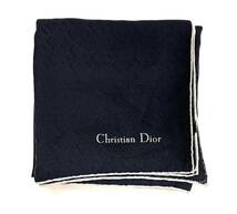 T05/073 Christian Dior クリスチャンディオール トロッター 大判スカーフ ブラック_画像7