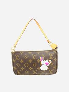 T05/256 Louis Vuitton ルイヴィトン モノグラム アクセサリーポーチ アクセソワール パンダ 村上隆 ゴールド金具 