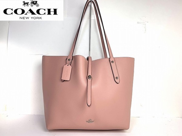 美品★送料無料★ コーチ COACH レザー マーケット トート バッグ 肩掛け可能 ビジネス トート