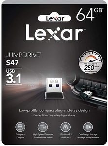 Lexar レキサー JumpDrive S47 USB 3.1 64GB LJDS47-64GABBKNA