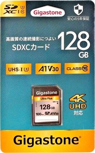 128GB SDXCカード Gigastone UHS-I U3 V30 A1 FullHD UHD対応 SDカード GJSX-128GV3A1 連続撮影に ギガストーン