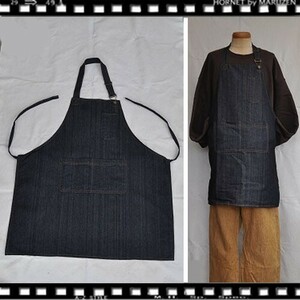 Denim apron long size デニムエプロン　ロングサイズ　前掛け　新品　キャンプDIYガーデニングポケット便利