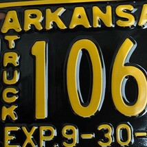 送料込み 中古実物本物　アメ車ライセンスプレートユーズド　ARKANSAS BL/YE　ナンバープレート_画像8