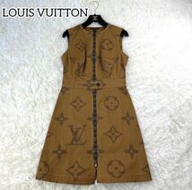 【超超希少】即完売品　超品薄　LOUIS VUITTON ルイヴィトン　モノグラムジャイアントロゴワンピース 膝丈　ノースリーブ_画像1