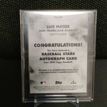 【大ブレイク！】Luis Matos ルイス・マトス Topps Baseball auto ルーキーカード RC 直筆サイン_画像2