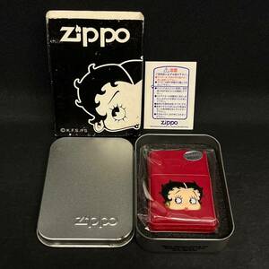 BEd073R 60 ③ 未使用 ケース付き Zippo BETTY BOOP ベティ ブープ レザー 皮巻 レッド 赤 オイルライター