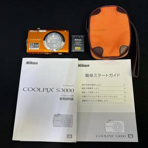 BEg260I 60 Nikon COOLPIX S3000 クールピクス デジタルカメラ E4100 オレンジ 4.9-19.5mm 1:3.2-5.9 説明書付 EN-EL10