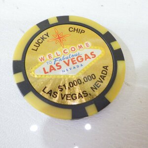 ゴルフ カジノマーカー 億万長者 ラスベガス ゴールド色 $1000000- マグネットタイプ １枚 LAS VEGAS