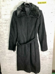 JAYRO Gyro belt .... boa collar attaching Anne gola* wool long coat mode clean . torn kaji elegant outer garment outer 