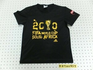 美品！ADIDAS アディダス レディース キッズ 2010 FIFA ワールドカップ ポリエステル 半袖Tシャツ M 黒黄色