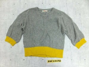 BEAMS HEART ビームスハート カラー切替 バイカラー 七分袖 クロップド丈 ショート丈 ニット セーター カジュアル デイリー使い