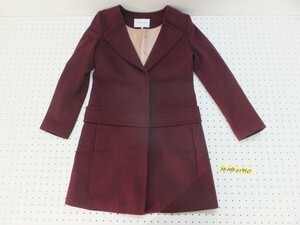 La Totalite La Totalite lady's made in Japan nylon . wool midi height coat 36 red tea 