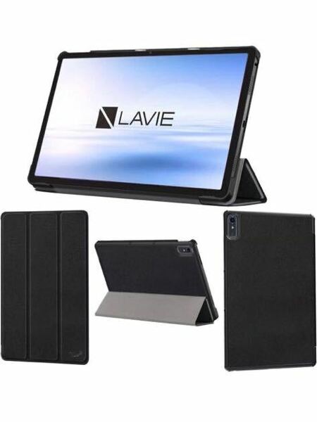 LAVIE Tab T1175/FAS PC-T1175FAS 専用タブレットケース (ブラック) 11.5インチ 対応 (保護フィルム 付き/スリムタイプ) タブレットカバー