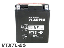 VTX7L-BS 即用バッテリー ValuePro / 互換 YTX7L-BS Dトラッカー シェルパ バンバン200 ZZ-R250 KLX250 DF200 GPZ250R DR200_画像1