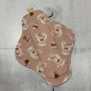 [ temperature .][ waterproof none ] hand made fabric napkin holder 23cm M size teddy bear pink series ( pra snap / less . white flannel *W gauze )