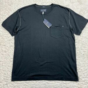 『希少メガサイズ！』新品タグ付き ARMANI JEANS アルマーニジーンズ ポケット付き 半袖Tシャツ ブラック 黒 XXXL 未使用