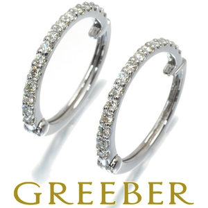 GSTV earrings diamond 0.35ct/0.35ct hoop earrings Pt950 BLJ/GENJ