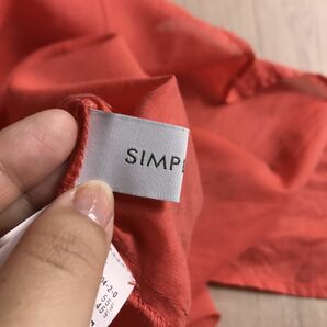 100円スタート○ simplicite シンプリシテェ バンドカラー ギャザー ワンピース インド綿 レーヨンブレンド 横幅ゆったり 体型カバーの画像5