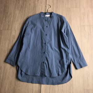 100円スタート♪ SEASON REASON シーズンリーズン　バンドカラー　ブラウス　ゆったり