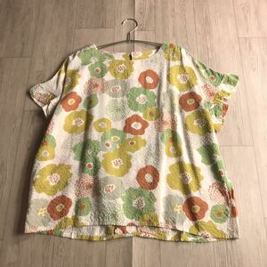 100 иен старт! цветочный принт дизайн sia футбол блуза ширина свободно body type покрытие 