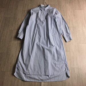 100円スタート☆ NAUW CLOSET ブルーストライプ　プルオーバー ワンピース　ゆったり　体型カバー