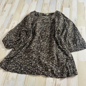 100 jpy start * samansa mos2sa man sa Moss Moss floral print no color blouse free size 