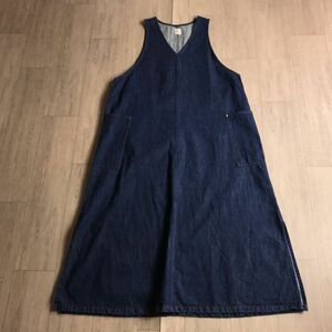 100円スタート○ LOGOS DAYS デニム　ノースリーブ　ワンピース　ジャンパースカート LL