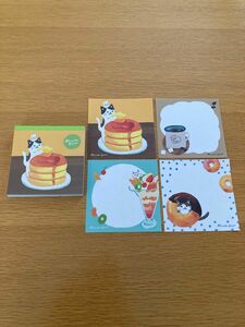 おすそわけ　古川紙工　サンスター文具　にゃんこ日和　スクエアメモ　洋食屋　ホットケーキ　4柄×5枚=20枚 おまけ4枚付き