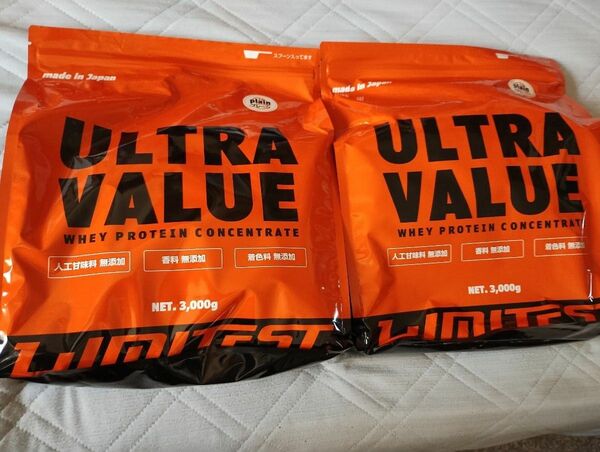 ULTRA VALUE ウルトラバリュー　プレーン3k 2個 ホエイプロテイン WHEY PROTEIN