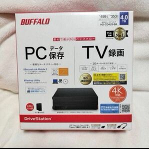 新品同様バッファロー外付けHDD HD-CD4U3-BA 4.0TB