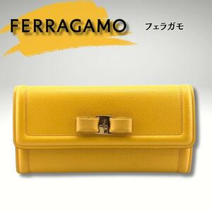 Salvatore Ferragamo　フェラガモ　長財布　イエロー　箱入り