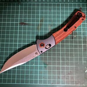 Benchmade 15080-1 Crooked ベンチメイド ナイフ ブラウン / 登山 釣り キャンプ ブッシュクラフト クマ対策 護身用 狩猟 鹿狩 猪狩 熊狩の画像3