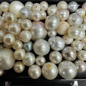 真珠まとめ 重量約200.1g パール 本真珠 淡水パール マベパール ルース アクセサリー 穴あき イミテーション 半円真珠 裸石 pearl 大量の画像8