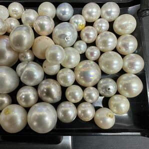 真珠まとめ 重量約200.1g パール 本真珠 淡水パール マベパール ルース アクセサリー 穴あき イミテーション 半円真珠 裸石 pearl 大量の画像6