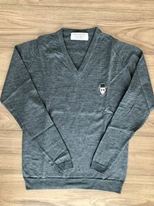 WAKOMARIA× John Smedley thin knitted gray S size beautiful goods 