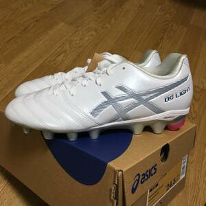 新品 未試着 24.5cm ASICS DS LIGHT JR GS White アシックス ディーエス ライト ジュニア ホワイト 白 1104A046 即発送 サッカー スパイク