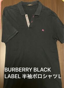 BURBERRY BLACK LABEL 半袖ポロシャツ サイズ3 希少Lサイズ