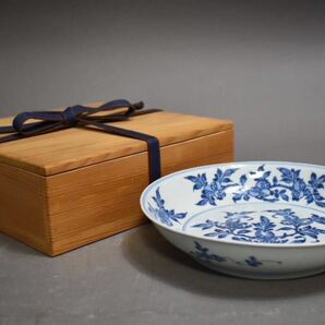 【英】A1113 時代 唐物染付皿 中国美術 朝鮮 食器 骨董品 美術品 古美術 時代品 古玩の画像10