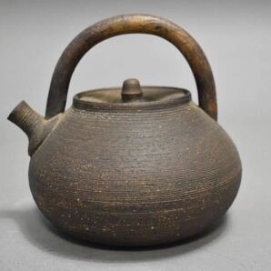 【英】A1121 木米銘 南蛮糸目急須 日本美術 茶道具 茶注 骨董品 美術品 古美術 時代品 古玩の画像2