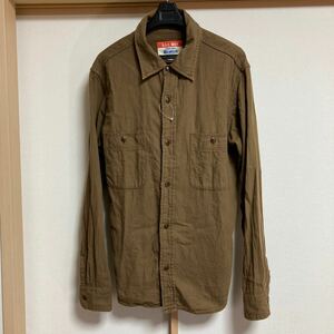【美品】UES ウエス ワークシャツ 長袖シャツ ブラウン サイズ3 アメカジ 日本製