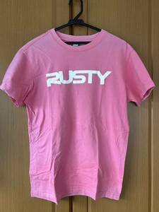 ラスティ RUSTY　Tシャツ 半袖　M　ピンク　クルーネック 