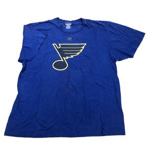 2XL Reebok リーボック NHL Tシャツ ロゴ St.Louis Blues 22 SHATTENKIRK 丸首 ネイビー 半袖 リユース ultramto ts2267