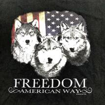 M 5ST★R 5STAR Tシャツ 柄 FREEDOM AMERICAN WAY 丸首 ブラック 半袖 リユース ultramto ts2272_画像3