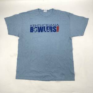 XL PORT＆COMPANY Tシャツ ロゴ KENTUCKIANA BOWLERS TOUR 丸首 ライトブルー 半袖 リユース ultramto ts2273