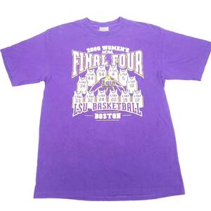 M LSU TIGERS BASKTBALL NCAA 2006 WOMEN’S Tシャツ 丸首 バイオレット 半袖 リユース ultralto ts2280