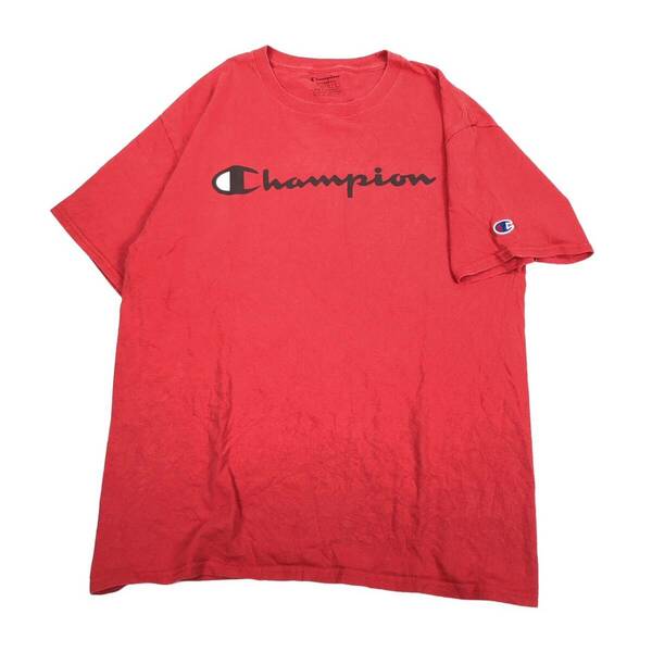 L Champion チャンピオン Tシャツ 丸首 レッド ロゴ 半袖 リユース ultramto ts2287