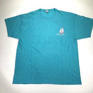 2XL FRUIT OF THE LOOM Tシャツ バックプリント 丸首 ライトブルー 半袖 リユース ultramto ts2300