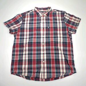 XL Levi's チェックシャツ レッド×ネイビー 半袖 リユース ultramto sh0580